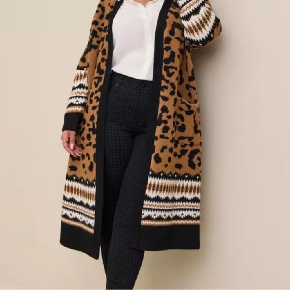 TORRID!!! Leopard Print Long Cardigan Sweater